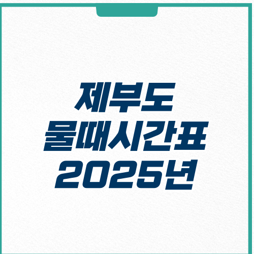 제부도 물때시간표 월별 2025년