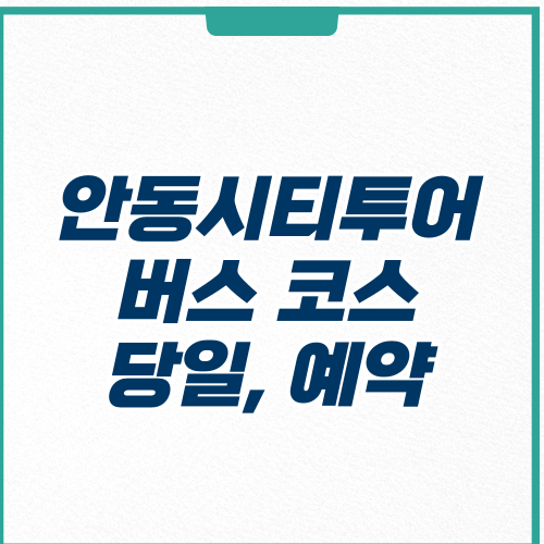 안동시티투어 버스 코스 당일 예약